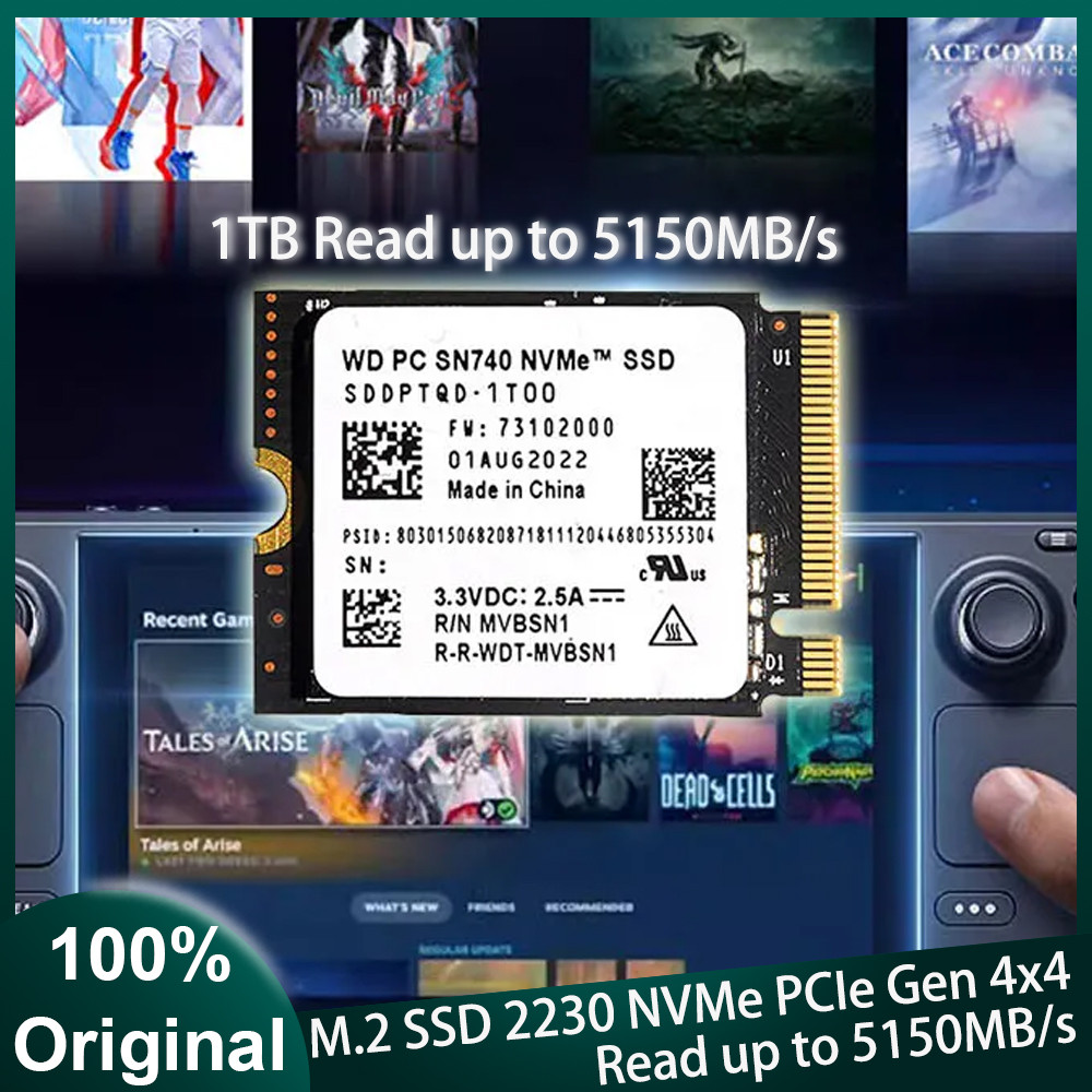 Western Digital M.2 SSD 2230 WD SN740 NVMe PCIe Gen 4x4 SSD 2TB 1TB 512GB for Surface Laptop 3 Micro