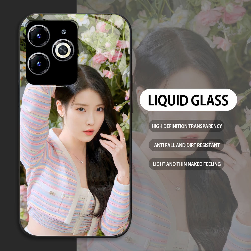 Tempered Glass case For INFINIX Smart 5 2020 6 7 8 Korea IU Lee Ji Eun Casing HP Custom covers + Lan