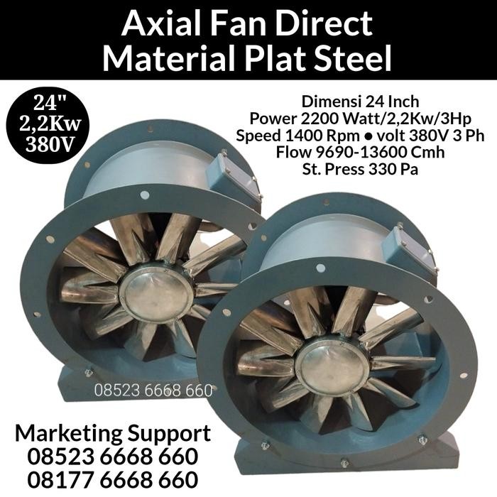 Bagus Axial Fan Direct 24"Axial Blower Plat Steel 24" 2200Watt 1400Rpm 380V