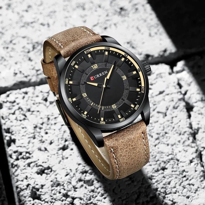 Jam Tangan Pria Analog Tali Kulit Curren 8390