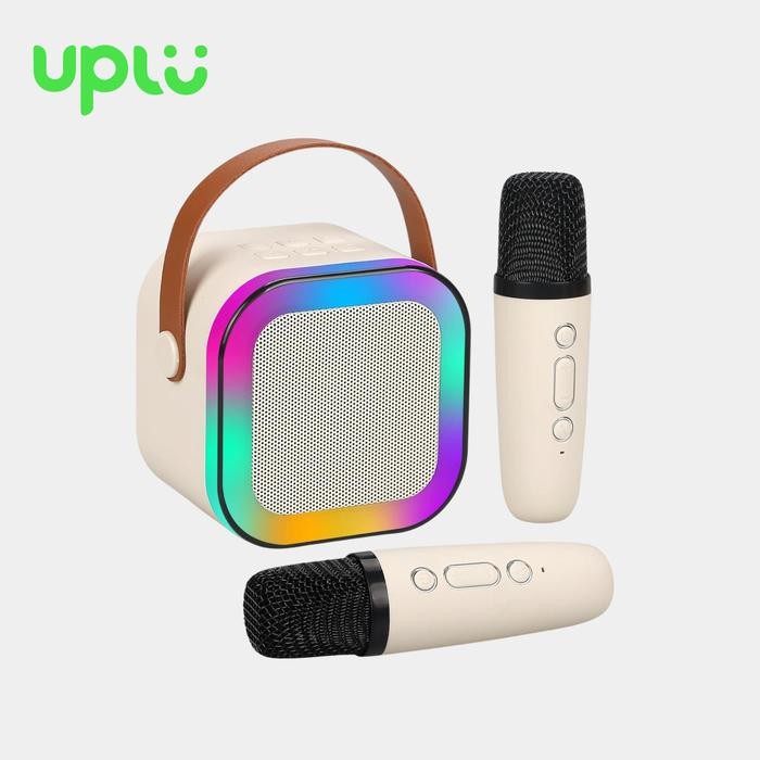 UPLU Speaker Bluetooth Mini Karaoke RGB Dual Mic Portable dengan Pengubah Suara dan 4 Sound Wireless