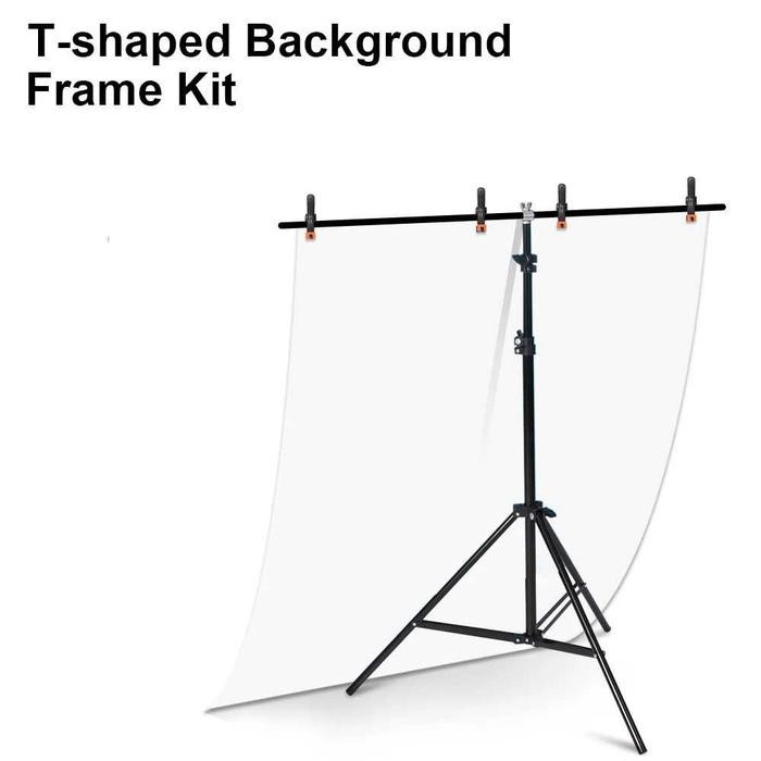 Bracket Tripod Stand Backdrop Foto Tiang Braket Green Screen Background T-Shape