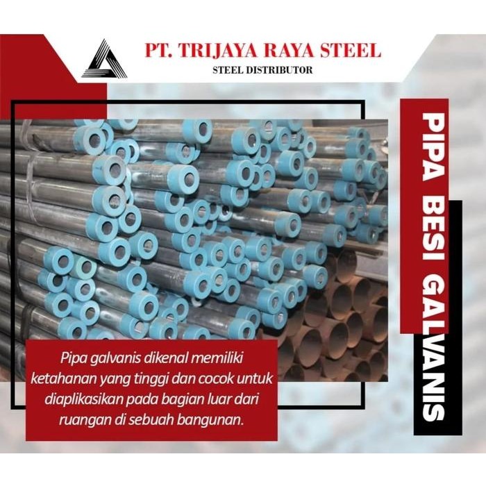 Pipa galvanis 6 inch 2.8 / pipa air 6 tebal 2.8 - 3 mm / pipa galvanis 6 tebal 3 mm Baja Besi