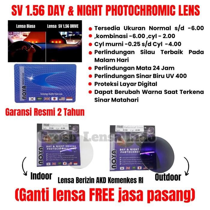 BEST SELLER Lensa Kacamata NOYA SV 1.56 Bluecromic Day and Night Vision / Drive
