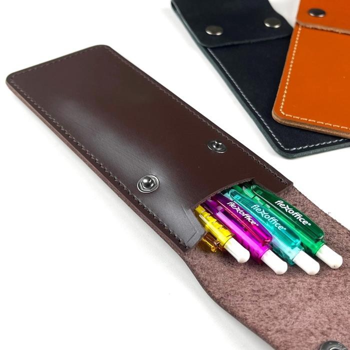 

Tempat Pensil Model Kancing Kulit Kulit Pencil Case