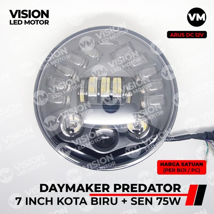 WERACE DAYMAKER 7 INCH 16 LED 75 WATT LAMPU KOTA BIRU+SEN /SEIN KUNING