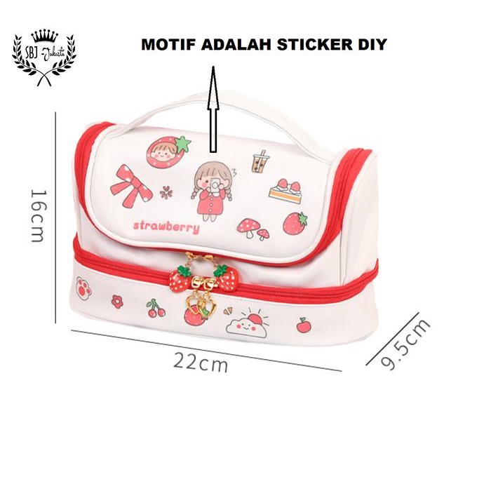 

Tempat Pensil Kotak Pensil Sticker Diy Korea Design Pencil Case