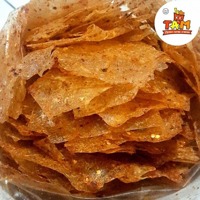

Sedia Keripik Kaca Pedas Gurih Daun jeruk 125 Gram / Kripca - Tam Snack