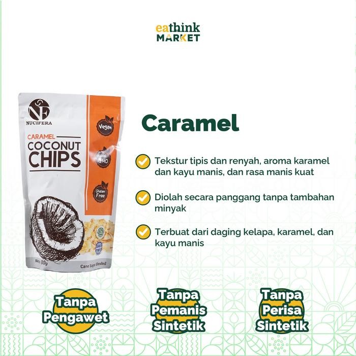 

Sedia Kripik Kelapa Coconut Chips Food Snacks Alami Bebas Gluten Vegan - Nucifera 80 g