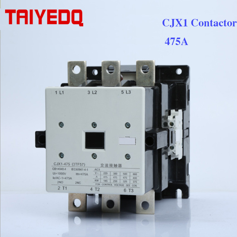 

CJX1 AC Contactor 475A CJX1-475/22 3TF57 AC Magnetic Contactor High Current 3Pole Electrical Contactor 24V 220V 380V 2NO 2NC LP1XE
