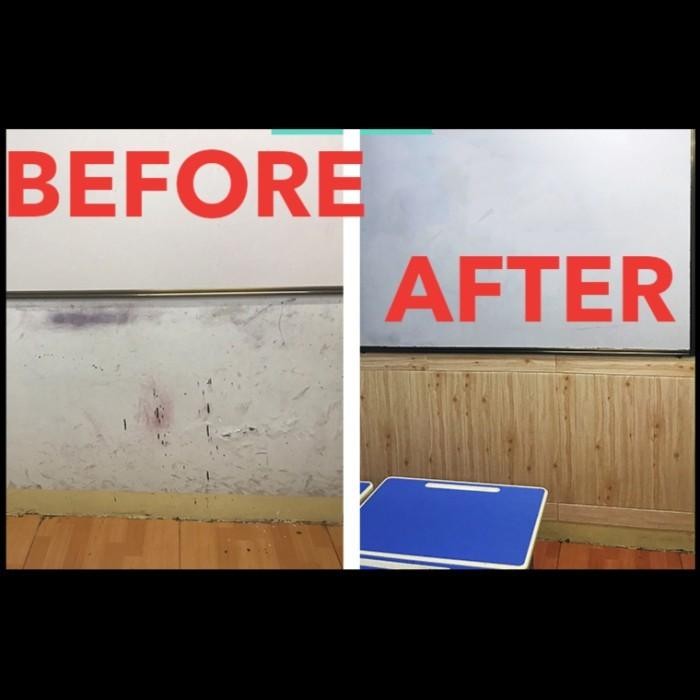 (Allthebest) Wallpaper 3D FOAM / Wallfoam Dinding / Wall Foam Motif Kayu 5mm