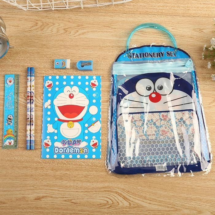 

Alat tulis set tas 7 in 1 bingkisan kado ulang tahun anak sekolah pensil buku kartun stationary set