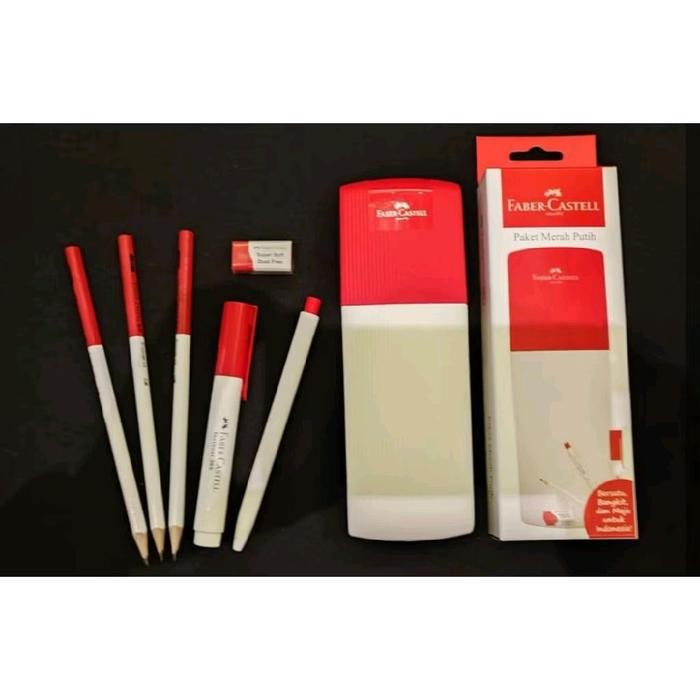 

FABER CASTELL RED WHITE STATIONERY SET FOR INDONESIA INDEPENDENCE DAY GIFT PAKET ALAT TULIS TEMA