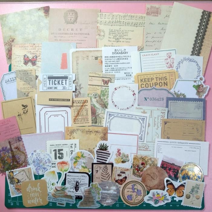 

75pcs EPHEMERA PACKAGE journal kit scrapbook paper aesthetic diy