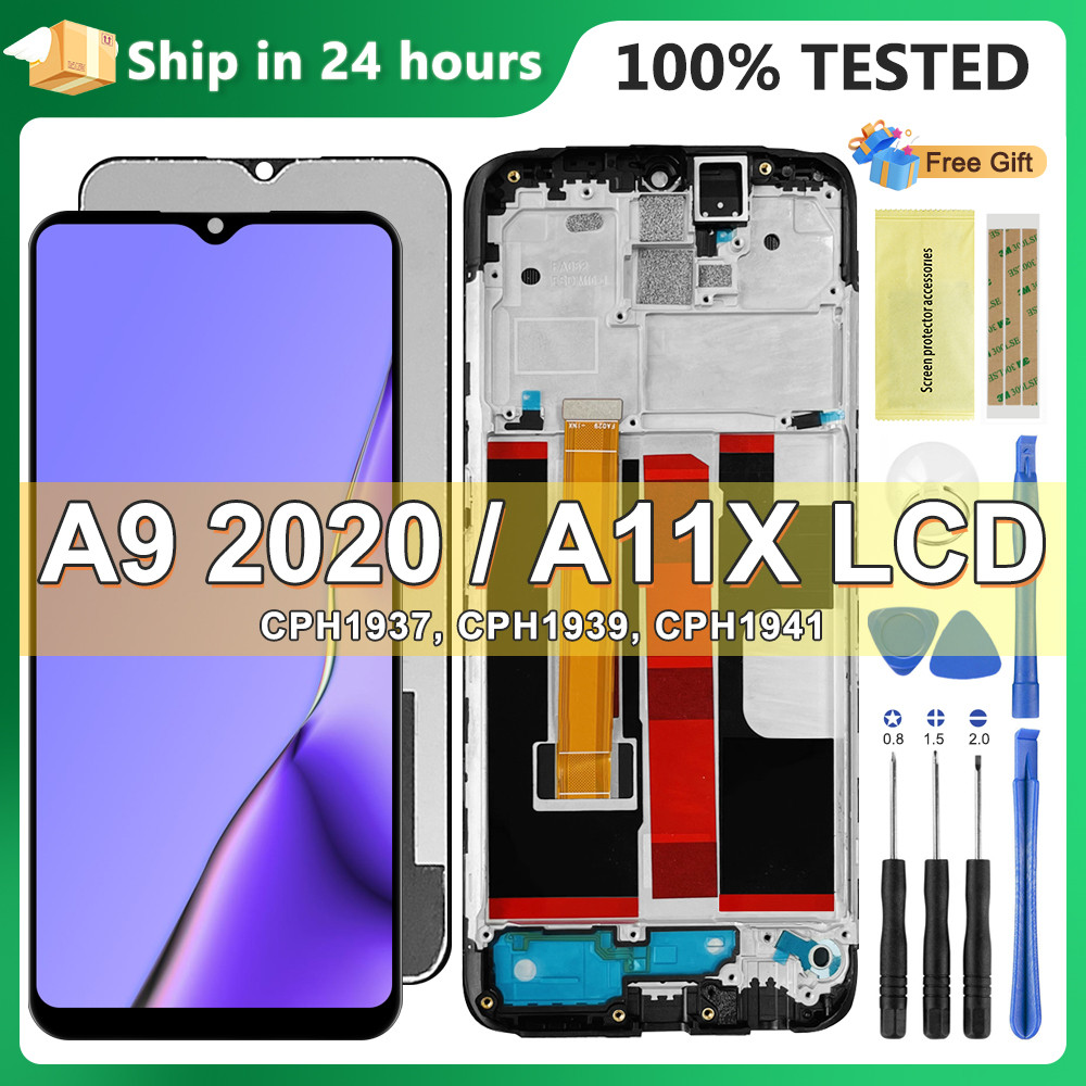 6.5" AMOLED for Oppo A9 2020 CPH1937 CPH1939 CPH1941 LCD Display Touch Screen with Frame Digitizer f