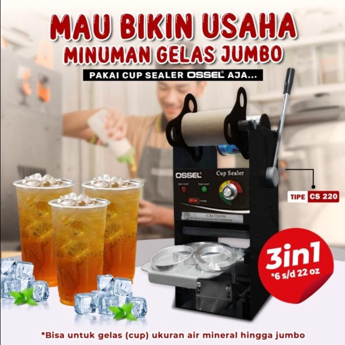 NEW [New Design] Mesin Cup Sealer / Mesin Press Cup Minuman CS 220 OSSEL [terbaik][terlaris]