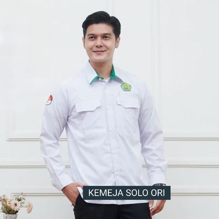 Baju PDH Pria KEMENAG PUTIH Lengan PANJANG Bahan American Drill / Baju Putih pppk / Seragam putih