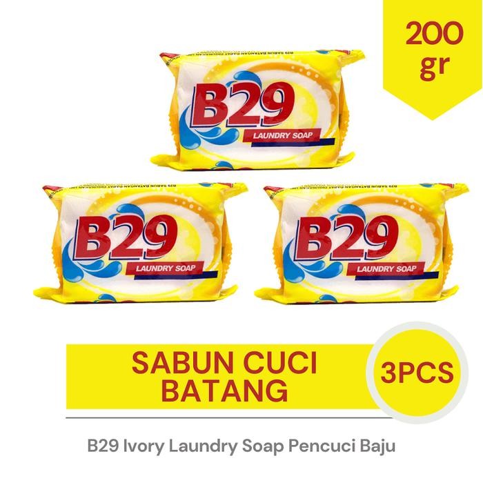 (Allthebest) B29 Ivory Laundry Soap banded 3 Pcs Sabun Cuci Batang Kuning