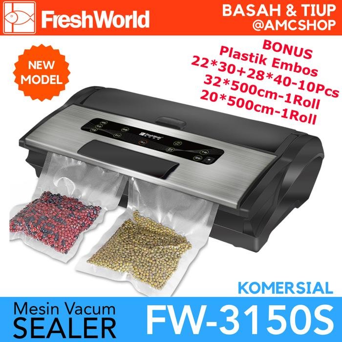 FRESH WORLD FW-3150S Vacuum Sealer Komersial Vacum (Bisa Basah & Tiup)