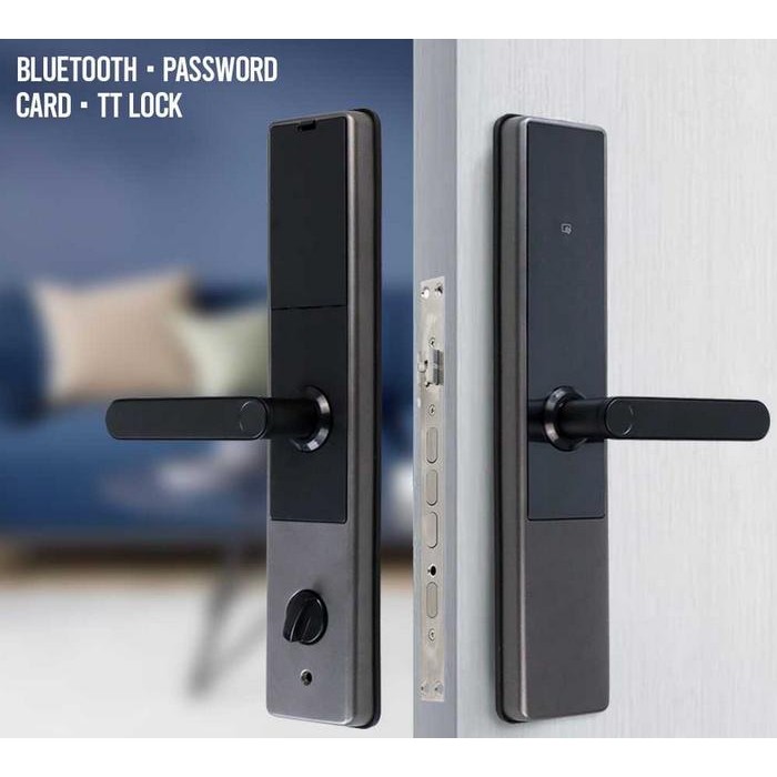 HANDEL GAGANG PINTU RUMAH PINTAR SMART KEY KARTU PASWORD BUKA OTOMATIS