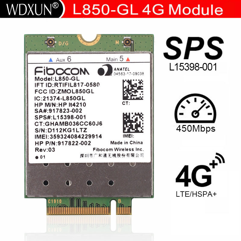 L850-GL LT4210 Fibocom Card Wireless 917823-001 WWAN Mobile Module 4G LTE NEU for HP 840 430 G5/440