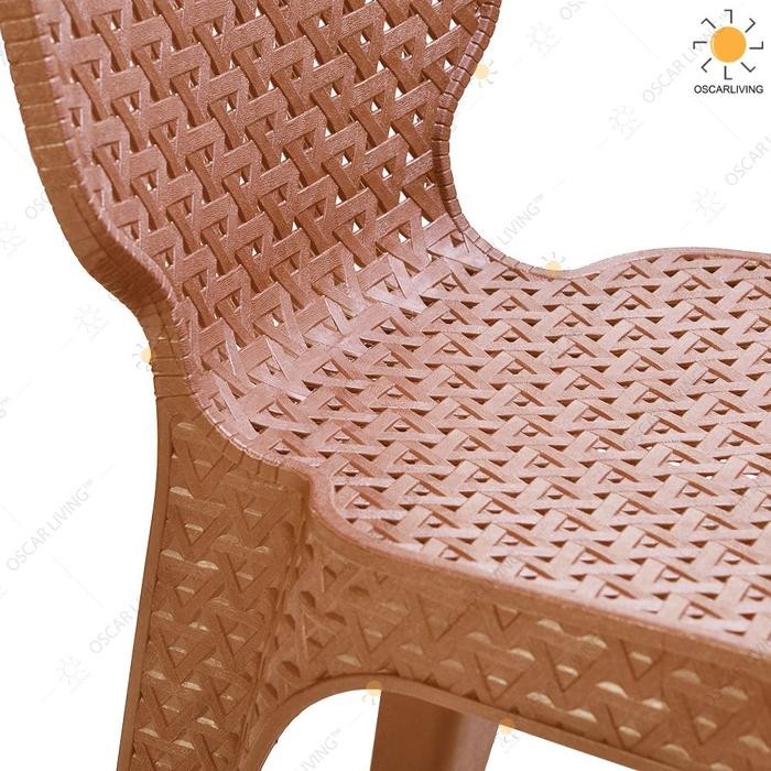 Meja Kursi Set Tabitha 1 Meja 2 Kursi Plastik Motif Rotan Cafe Outdoor Gratisongkir