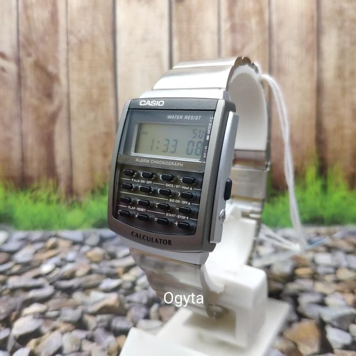 

Casio Calculator Kalkulator Jam Tangan Rantai Silver CA-506-1 Original