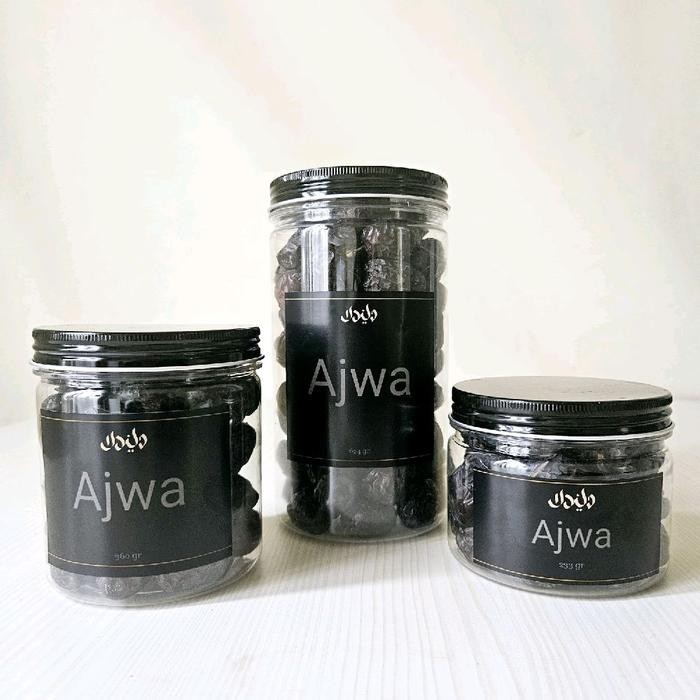 

Kurma Ajwa kemasan toples tabung tutup aluminium oleh oleh haji umroh lebaran
