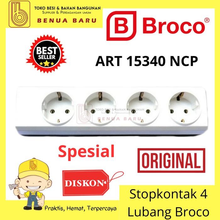 STOPKONTAK BROCO 4 LUBANG / COLOKAN STOPKONTAK BROCO 4 LUBANG