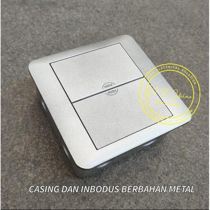 STOP KONTAK LANTAI MIRIP DOUBLE DUPLEX STOPKONTAK 6 MODUL 2 ARDE + 2 DATA CAT6 DOUBLE DOOR TANAM