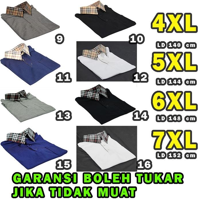 kaos polo baju kerah kotak polos hem baju atasan cream pria cowok laki laki jumbo bog size oversize