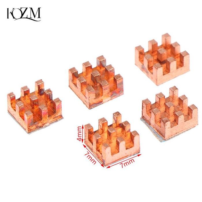 5Pcs Pure Copper Heat Sink Memory RAM Adhes Back Cooling Fo