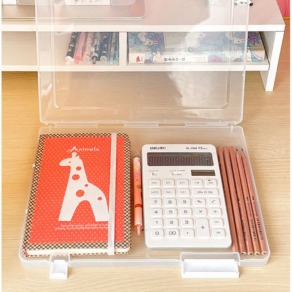 

A4 File Storage Box PP Waterproof Transparent Document Storage Folder Organizer School Office for