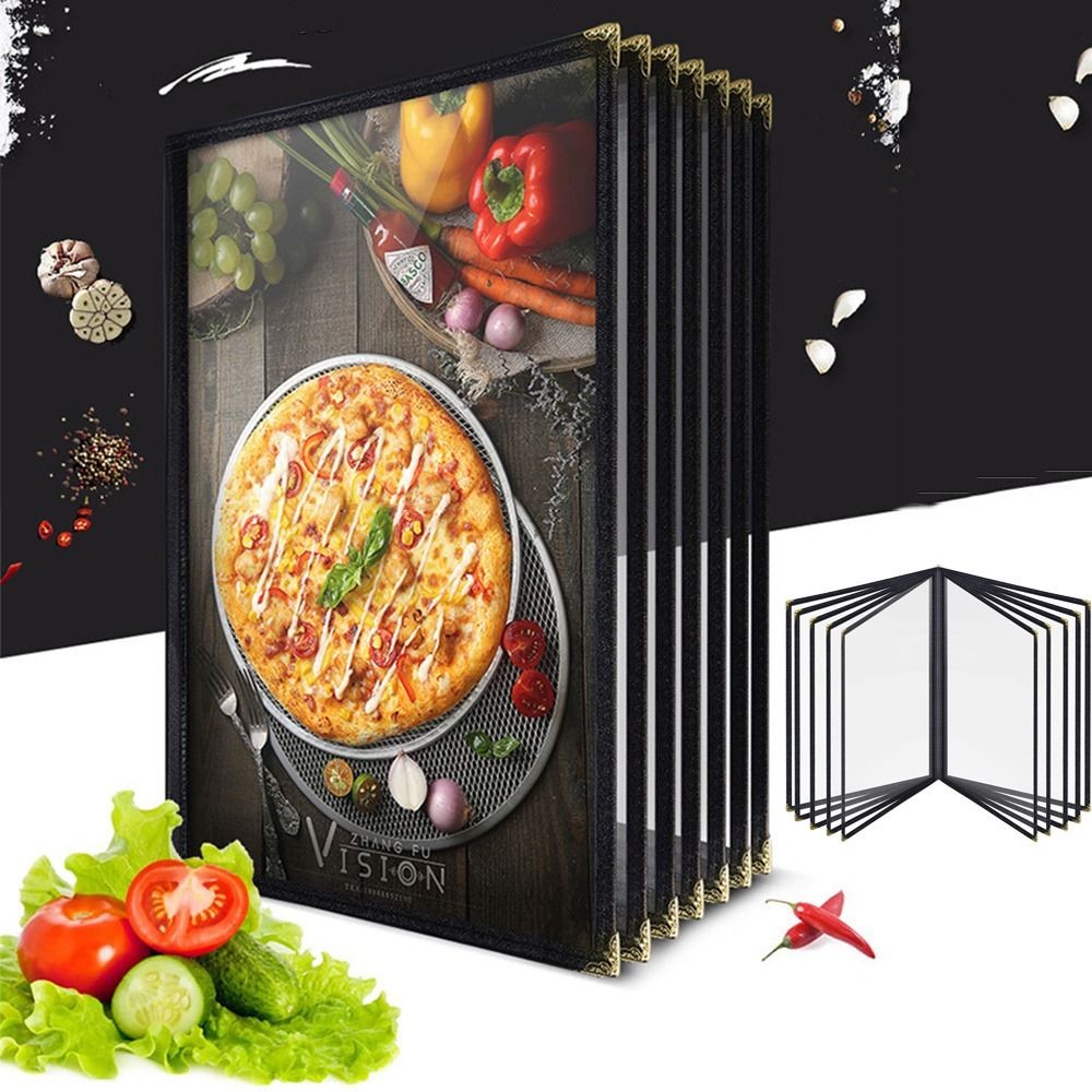 

Foldable PVC Transparent Menu Cover A4 Metal Corners Menus Price Display Book Letter Size Reusable
