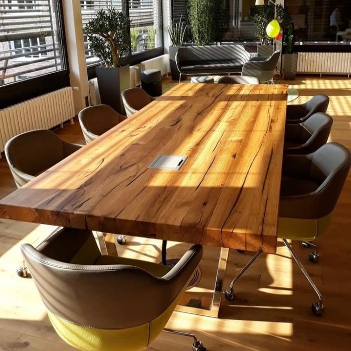 Meja Meeting Meja Makan Meja Kerja Kayu Solid Mahoni Modern