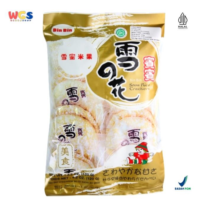 

Bin Bin Snow Rice Crackers 120g - Kerupuk Beras Renyah, Manis & Gurih