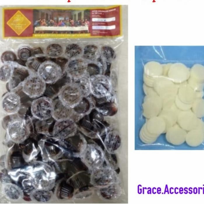 

Anggur cup rosgung hosti roti perjamuan kudus paket 100 baru