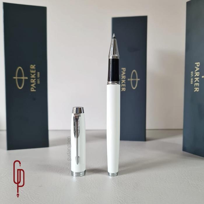 

Pulpen Parker IM White Chrome Trim CT Roller Ball RB Original