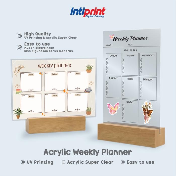 

Acrylic Weekly Planner Jadwal Mingguan Murah