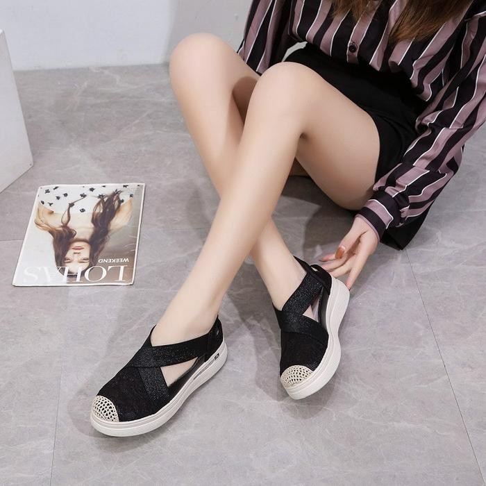 Sepatu Wanita Wedges Go16 Wedges Wanita Sepatu Wedges Wanita Korea -Gratisongkir