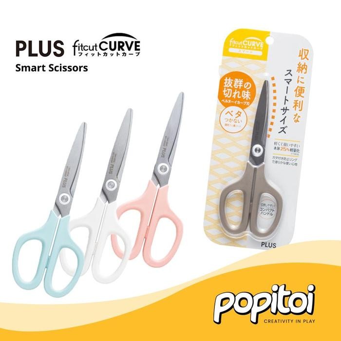 

AT PLUS Fit Cut Curve Smart Scissors Gunting Anti Lengket Fitcut