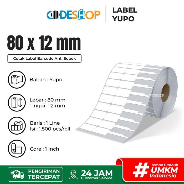 

AT Sticker Label Yupo 80x12 mm 1 Line 1500 pcs Perhiasan Jewellery