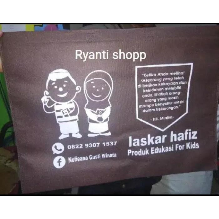 (Expert) 50x40 cm Tas Kain / Spunbond / Goodie Bag / Kantong / sablon 1 sisi 1