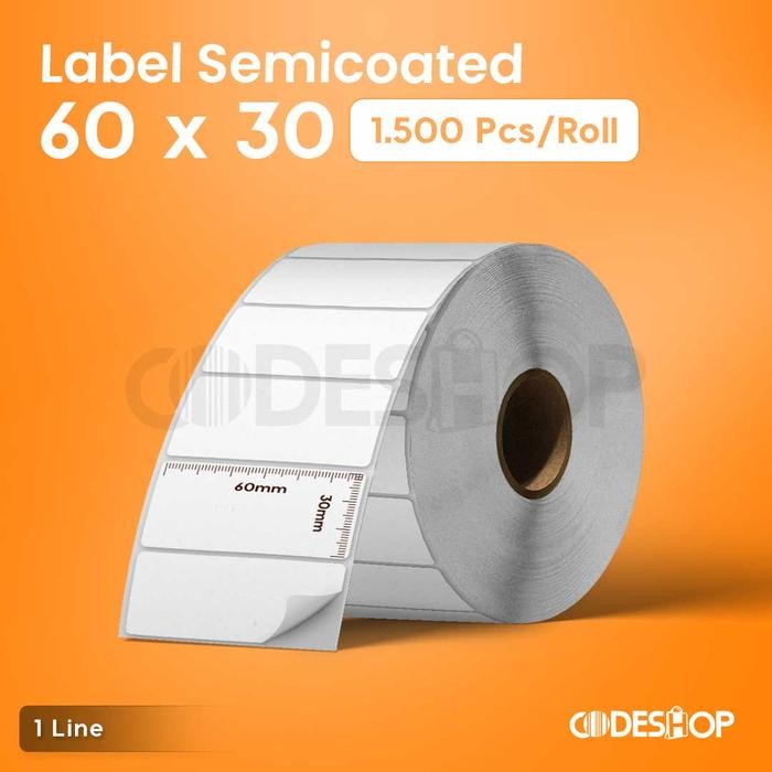

AT LABEL BARCODE 60 X 30 SEMICOAT KERTAS STICKER 60X30 ISI 1.500 TERMURAH