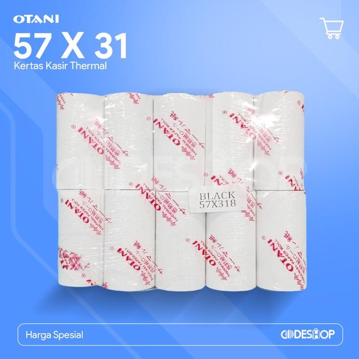 

AT 10 roll Kertas Struk Kasir Otani 57x31 mm Cetak Printer Direct Thermal 58 mm