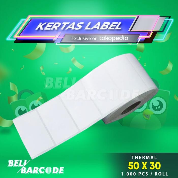 

AT STIKER LABEL BARCODE THERMAL 50X30 / 50 X 30 ( 1LINE ) @1000