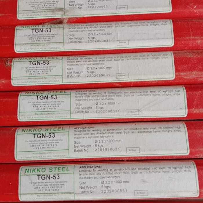 KAWAT LAS NIKKO STEEL TIG TGN-53 ER70S-G 2.4MM