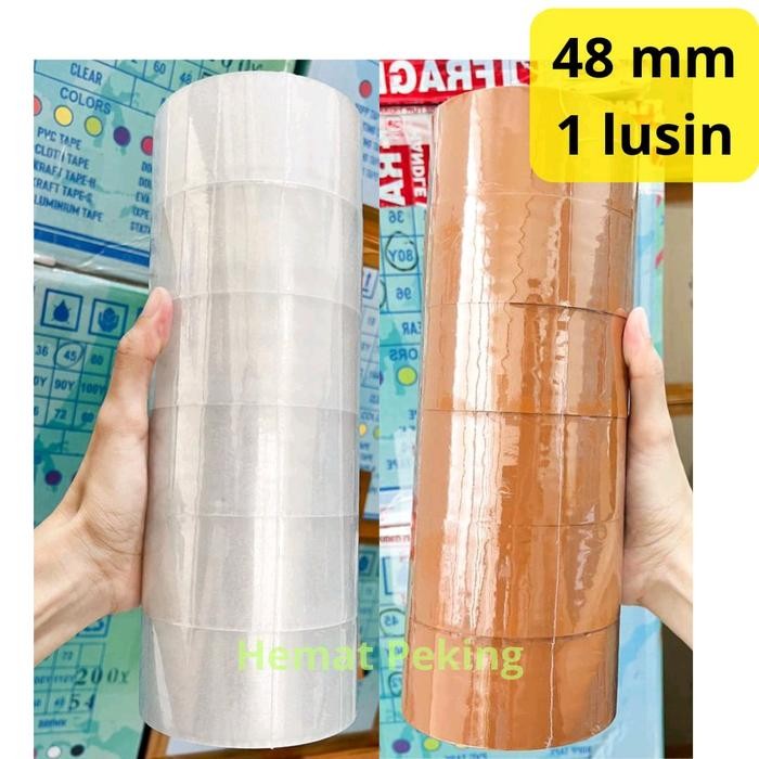 

AT Lakban Bening Coklat 48 mm 90yard 1 Lusin (12 pcs)