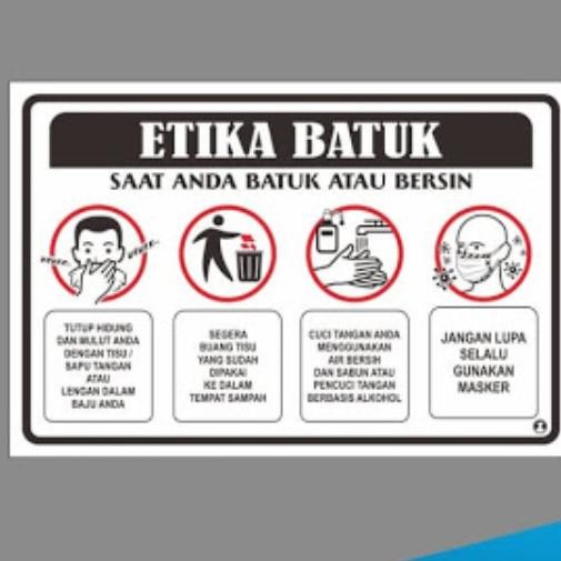 

AT stiker sign tanda etika batuk new normal sosial jarak