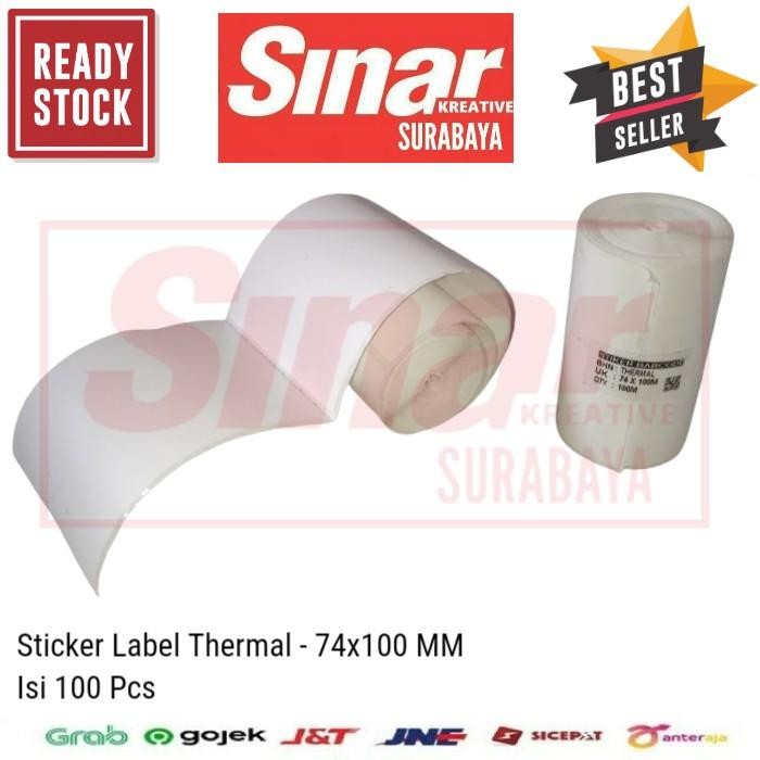 

AT KERTAS STICKER LABEL THERMAL 74x100mm WITH GAP - ISI 100 pcs (White) PREMIUM QUALITY